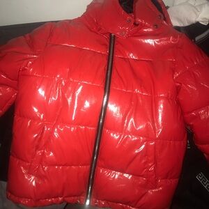 Shiny Red Puffer Jacket